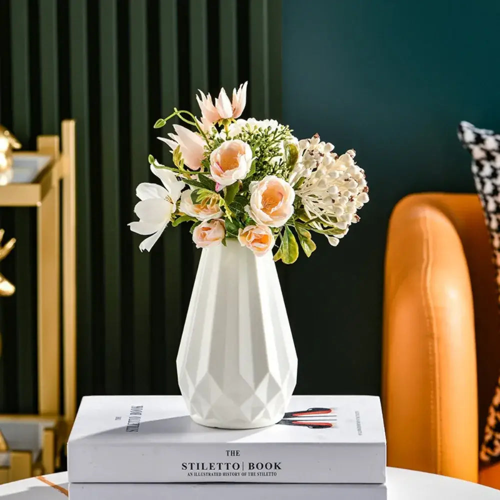 DecorBites™ Modern Nordic Diamond-Shaped Flower Vase