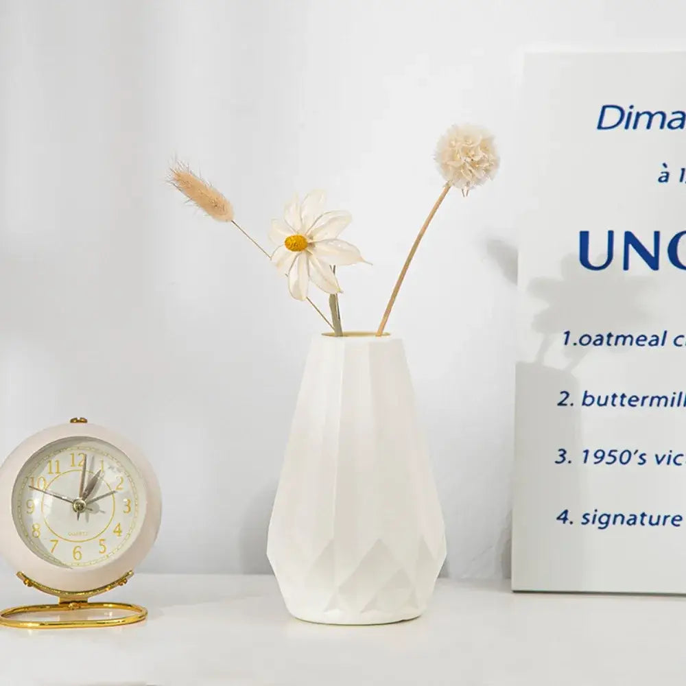 DecorBites™ Modern Nordic Diamond-Shaped Flower Vase