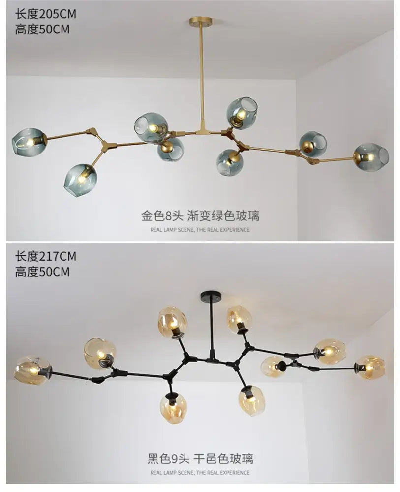 DecorBites™ Modern Nordic Glass Chandeliers LED Ceiling Lights