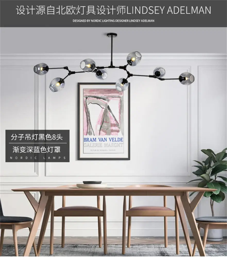 DecorBites™ Modern Nordic Glass Chandeliers - LED Pendant Lamps