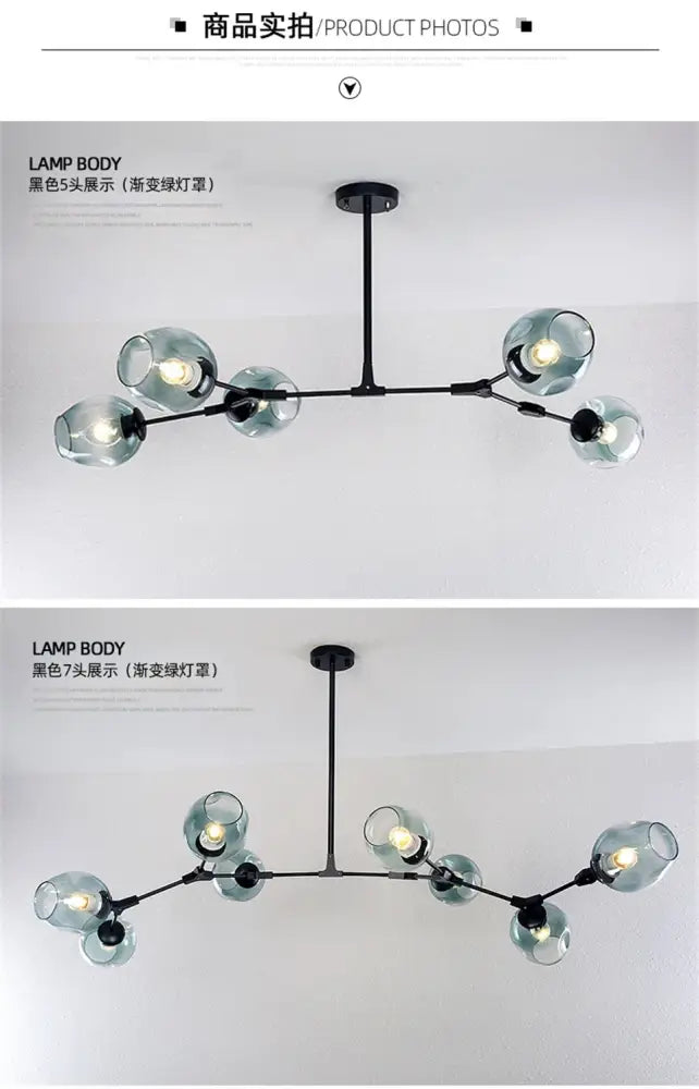 DecorBites™ Modern Nordic Glass Chandeliers with LED