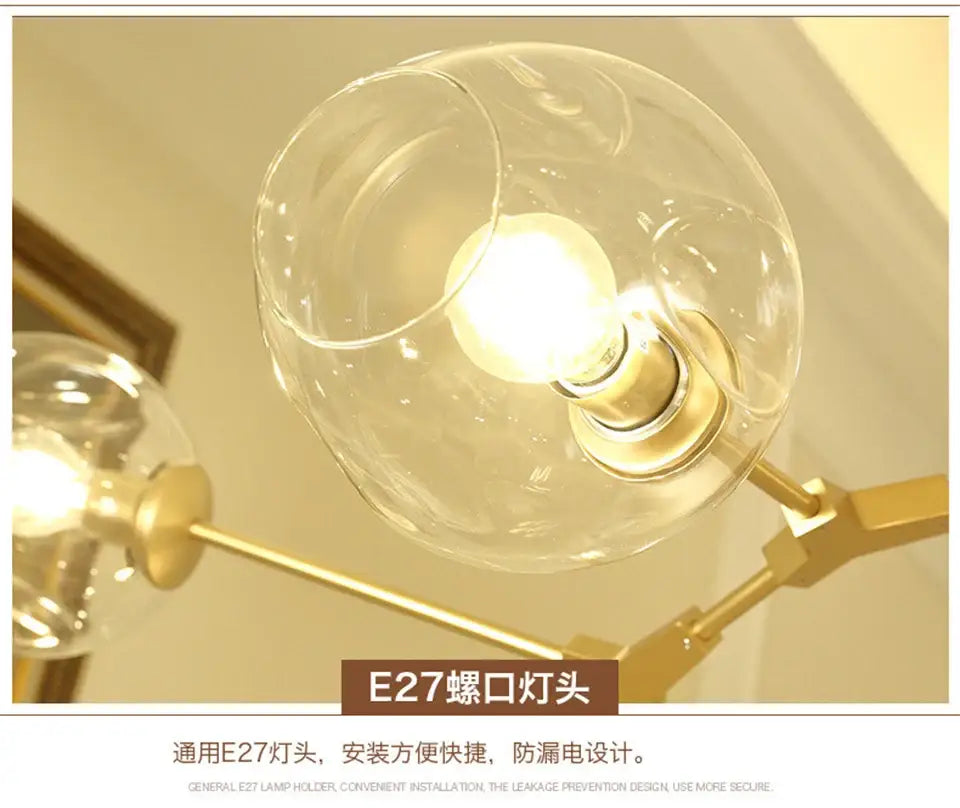 DecorBites™ Modern Nordic Glass Chandeliers with LED Lighting