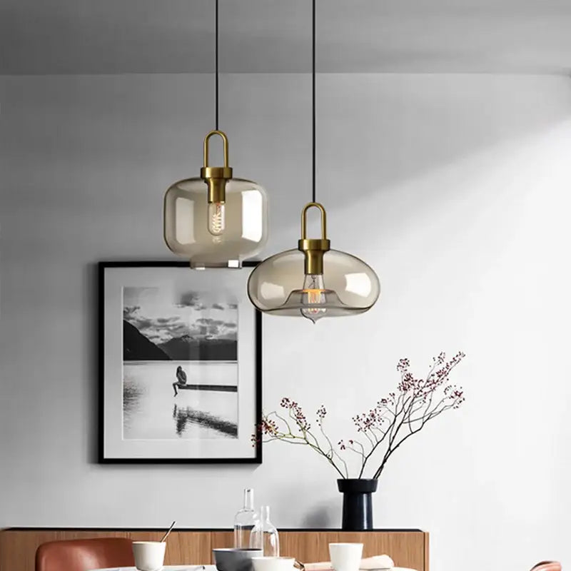 DecorBites™ مصباح معلق زجاجي بنمط نورديك عصري للمطبخ والمطعم