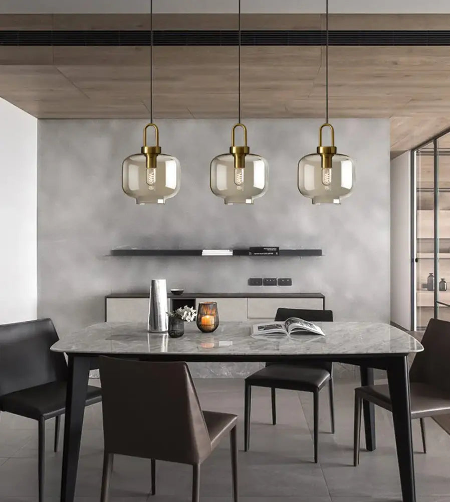 DecorBites™ مصباح معلق زجاجي بنمط نورديك عصري للمطبخ والمطعم