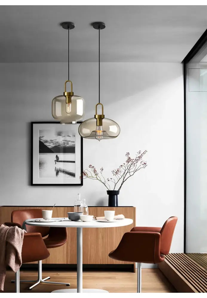 DecorBites™ مصباح معلق زجاجي بنمط نورديك عصري للمطبخ والمطعم