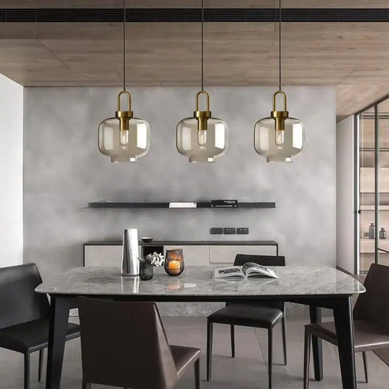 DecorBites™ مصباح معلق زجاجي بنمط نورديك عصري للمطبخ والمطعم
