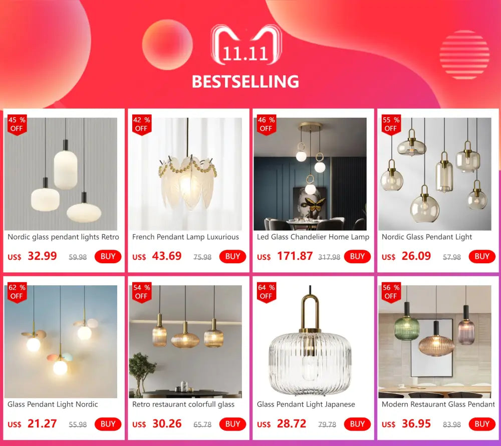 DecorBites™ مصباح معلق زجاجي بنمط نورديك عصري للمطبخ والمطعم