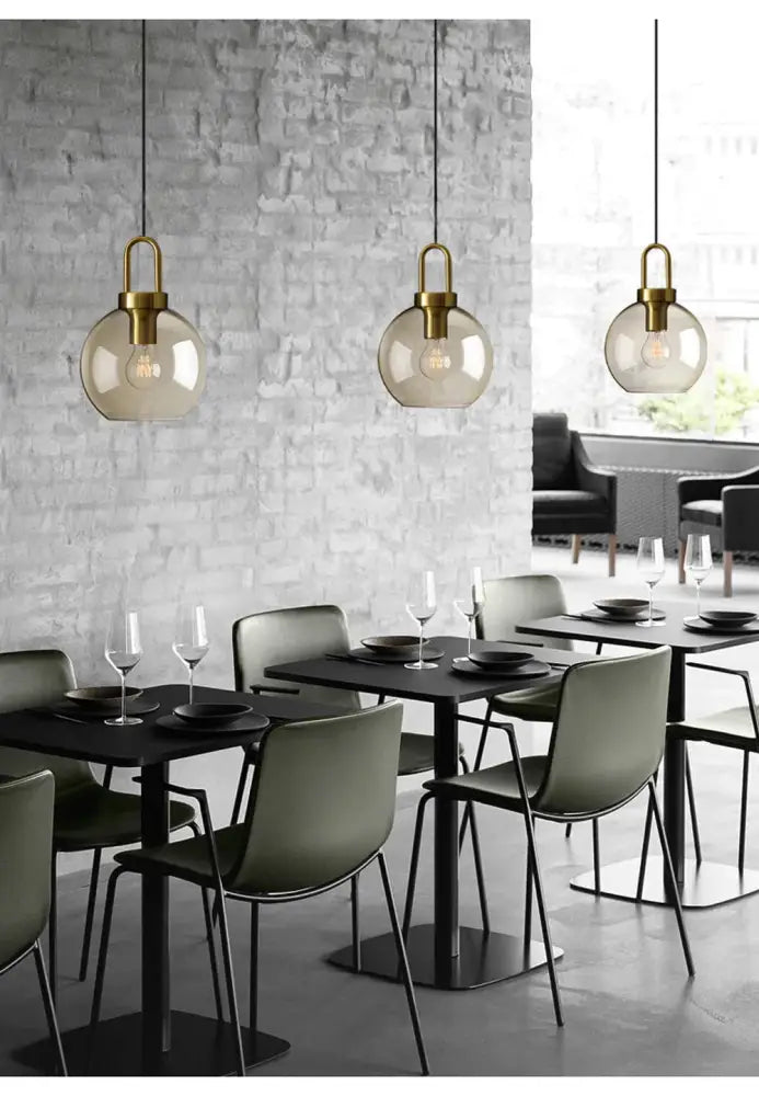 DecorBites™ مصباح معلق زجاجي بنمط نورديك عصري للمطبخ والمطعم