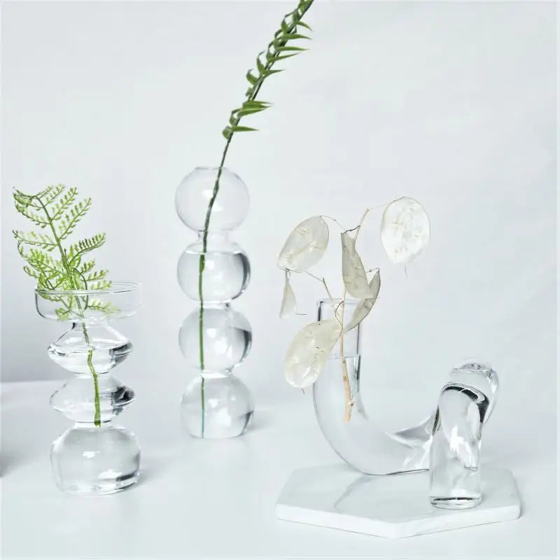 DecorBites™ Modern Nordic Glass Vases Set for Home and Wedding