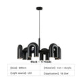 Black modern DecorBites™ Nordic LED ceiling chandelier with six curved iron and acrylic arms for elegant lighting