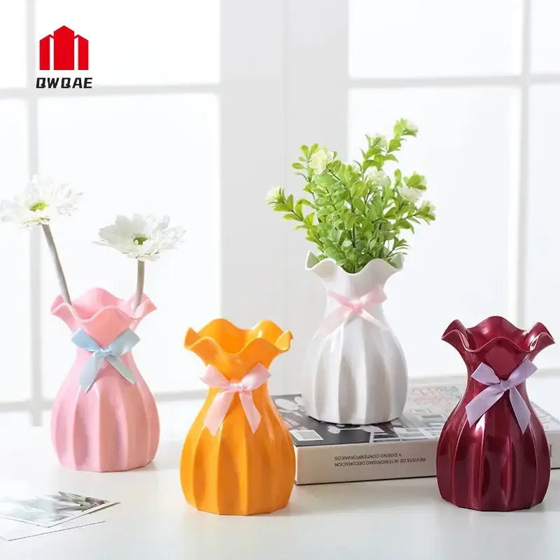 DecorBites™ Modern Nordic Mini White Flower Vase Home Decor