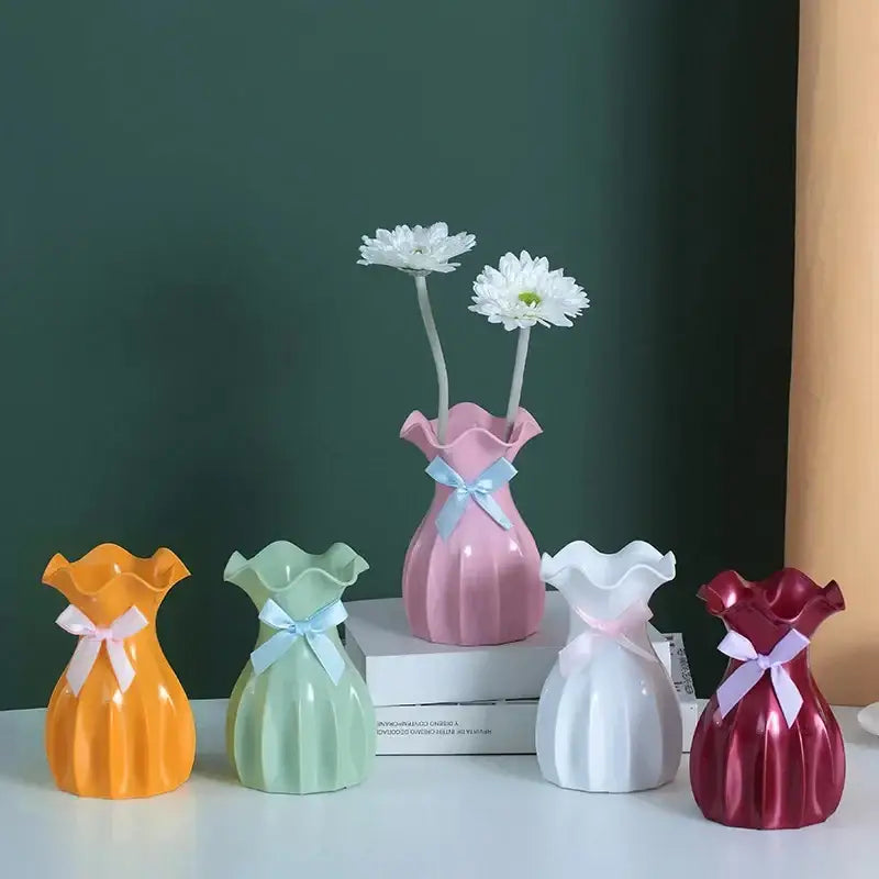 DecorBites™ Modern Nordic Mini White Flower Vase Home Decor
