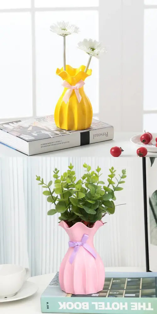 DecorBites™ Modern Nordic Mini White Flower Vase Home Decor
