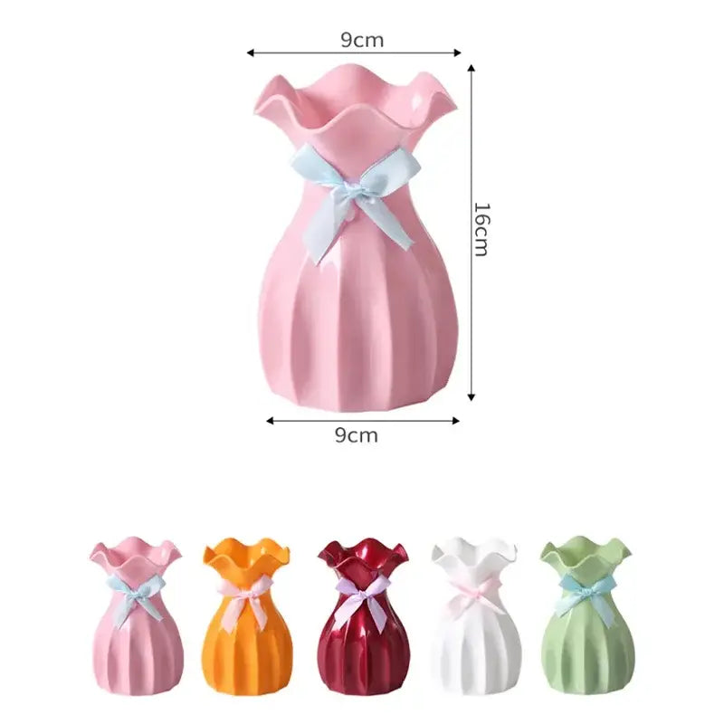 DecorBites™ Modern Nordic Mini White Flower Vase Home Decor