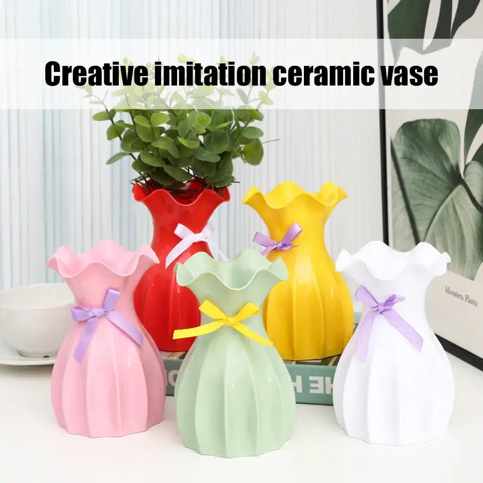 DecorBites™ Modern Nordic Mini White Flower Vase Home Decor