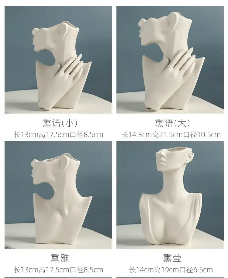 DecorBites™ Modern Nordic Style Ceramic Body Vase
