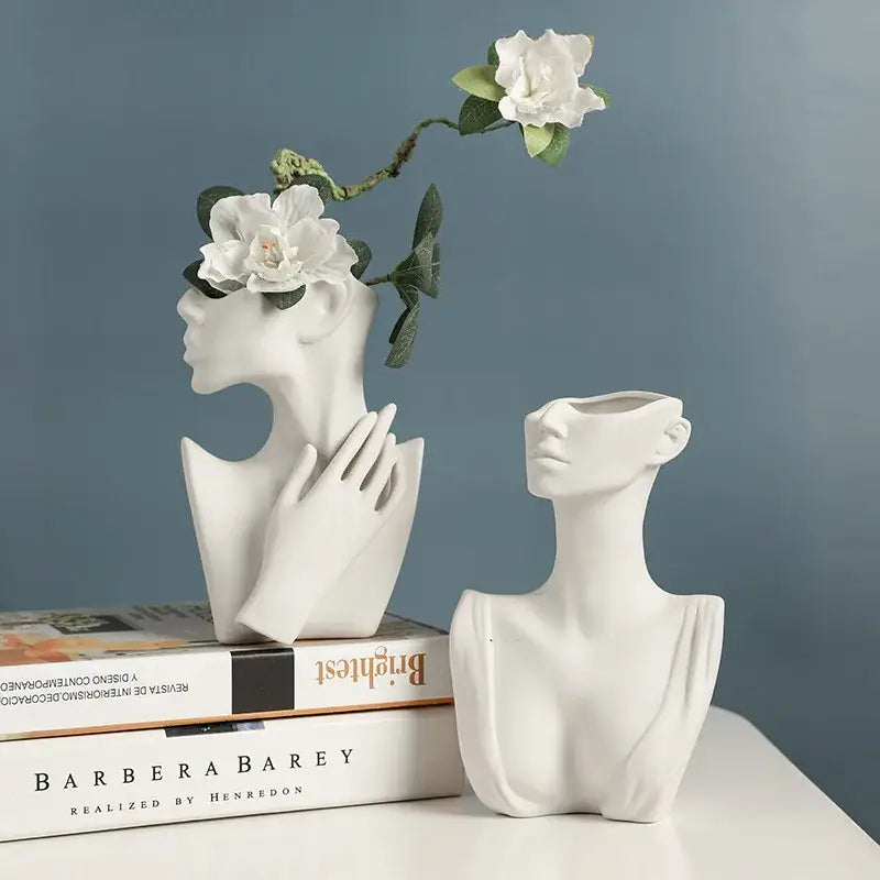 DecorBites™ Modern Nordic Style Ceramic Body Vase