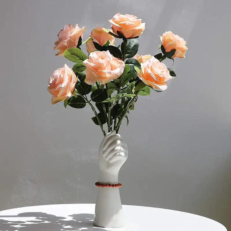 DecorBites™ Modern Nordic Style Ceramic Hand Vase