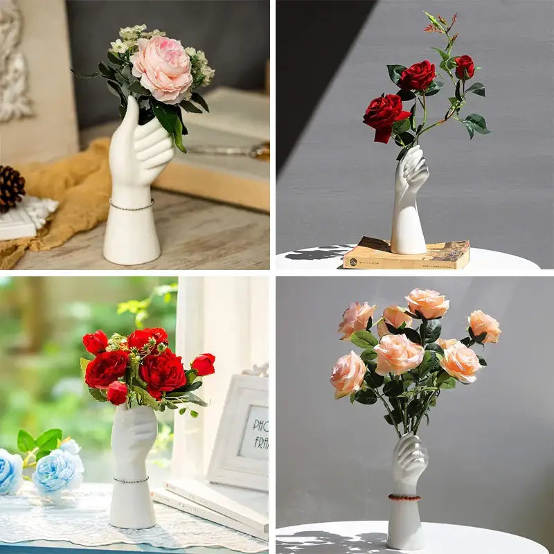 DecorBites™ Modern Nordic Style Ceramic Hand Vase