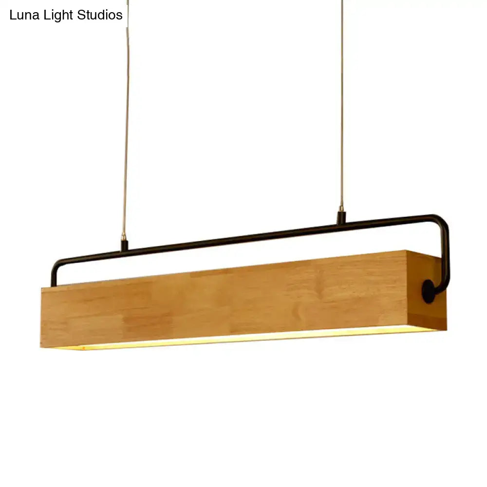 DecorBites™ Modern Nordic Wood Island Pendant Light - Strip Design for Restaurants