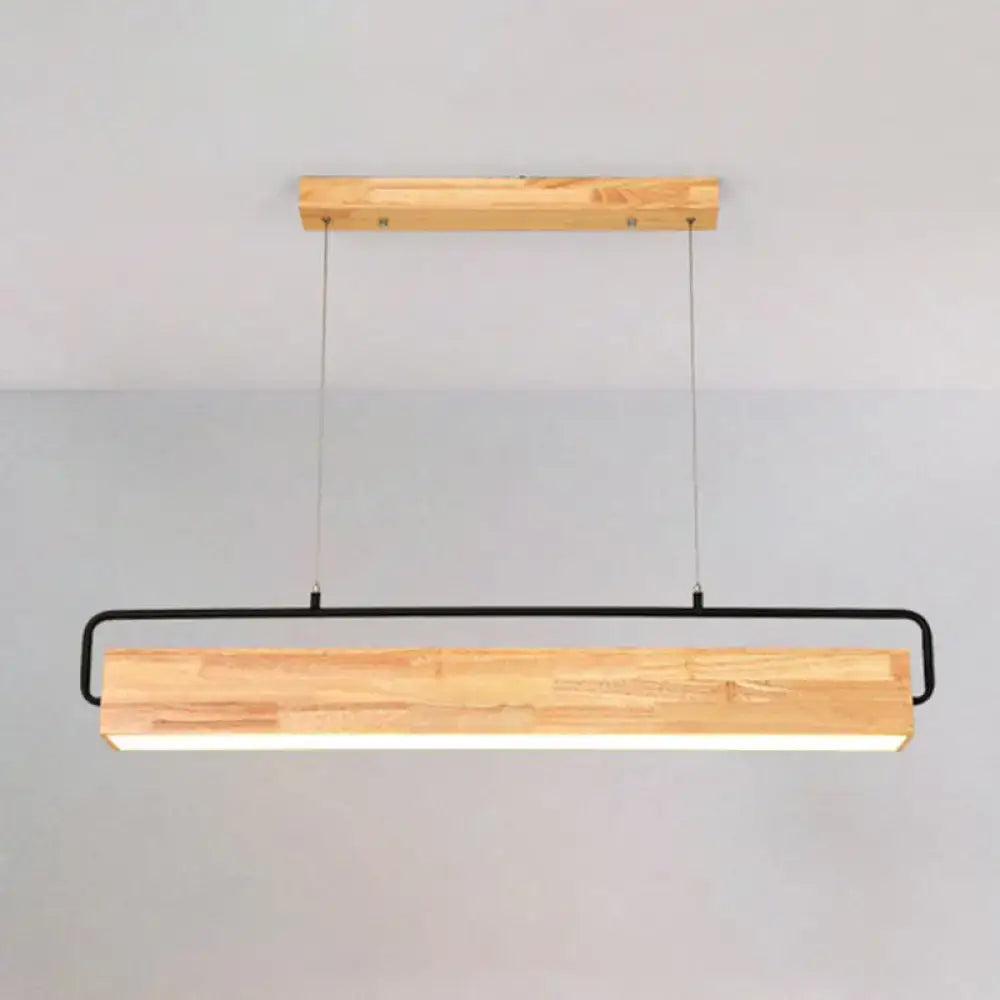 DecorBites™ Modern Nordic Wood Island Pendant Light - Strip Design for Restaurants
