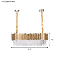 Decorbites modern oblong island pendant lamp with crystal rods gold and clear glass chandelier with twisted gold cords