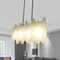 DecorBites™ Modern Oval Panel Pendant Light - Milk Glass - 4-Light - Gold Finish