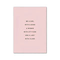 DecorBites™ modern pink aesthetic wall art featuring a pink rectangular print with bold black inspirational text