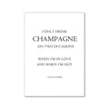 Minimalist white rectangular wall art print featuring a black serif coco chanel quote for modern pink aesthetic decor