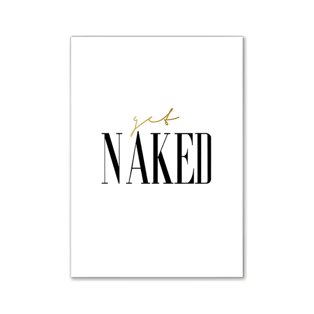 White rectangular minimalist pink wall art print with bold black serif and gold cursive script from decorbites pink aesthetic collection
