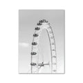 Black-and-white photograph of the london eye in decorbites™ modern pink aesthetic wall art set with minimalist pink aesthetic