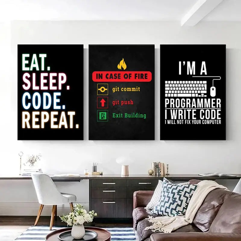 Décorations Murales sur Toile Modernes pour Programmeurs et Gamers DecorBites™
