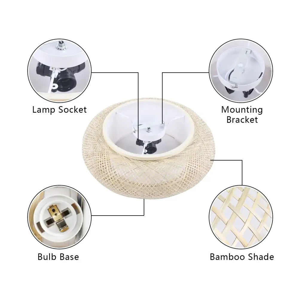 DecorBites™ Modern Rattan Pendant Light - LED Ceiling Fan
