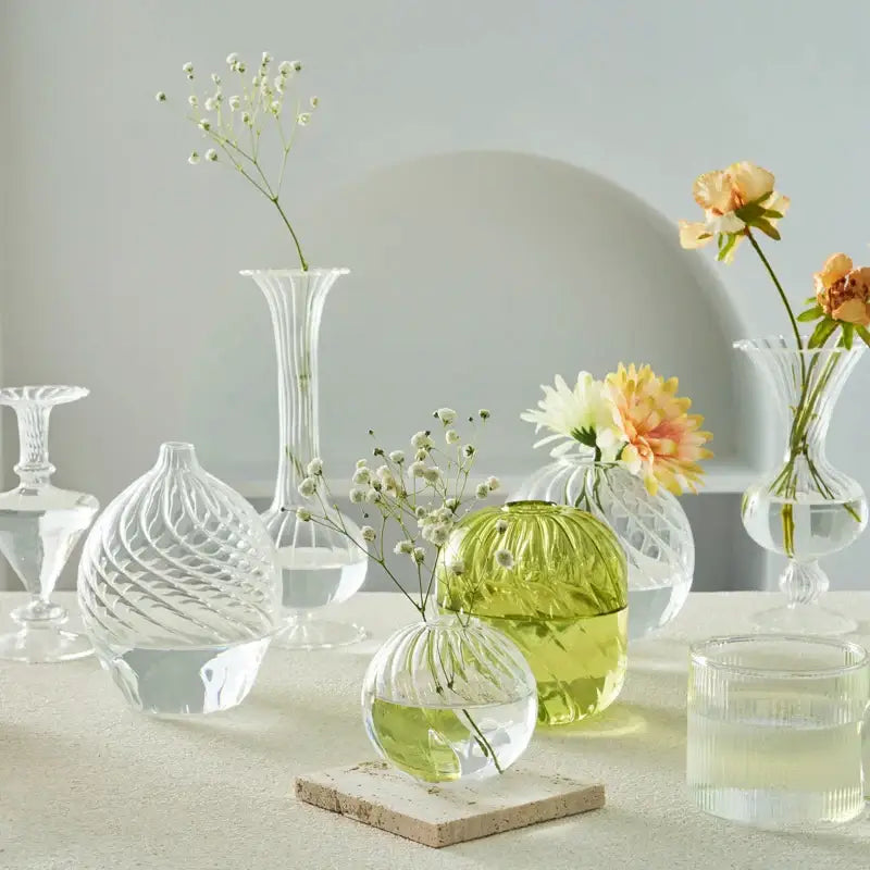 DecorBites™ Modern Transparent Glass Vases Set for Home