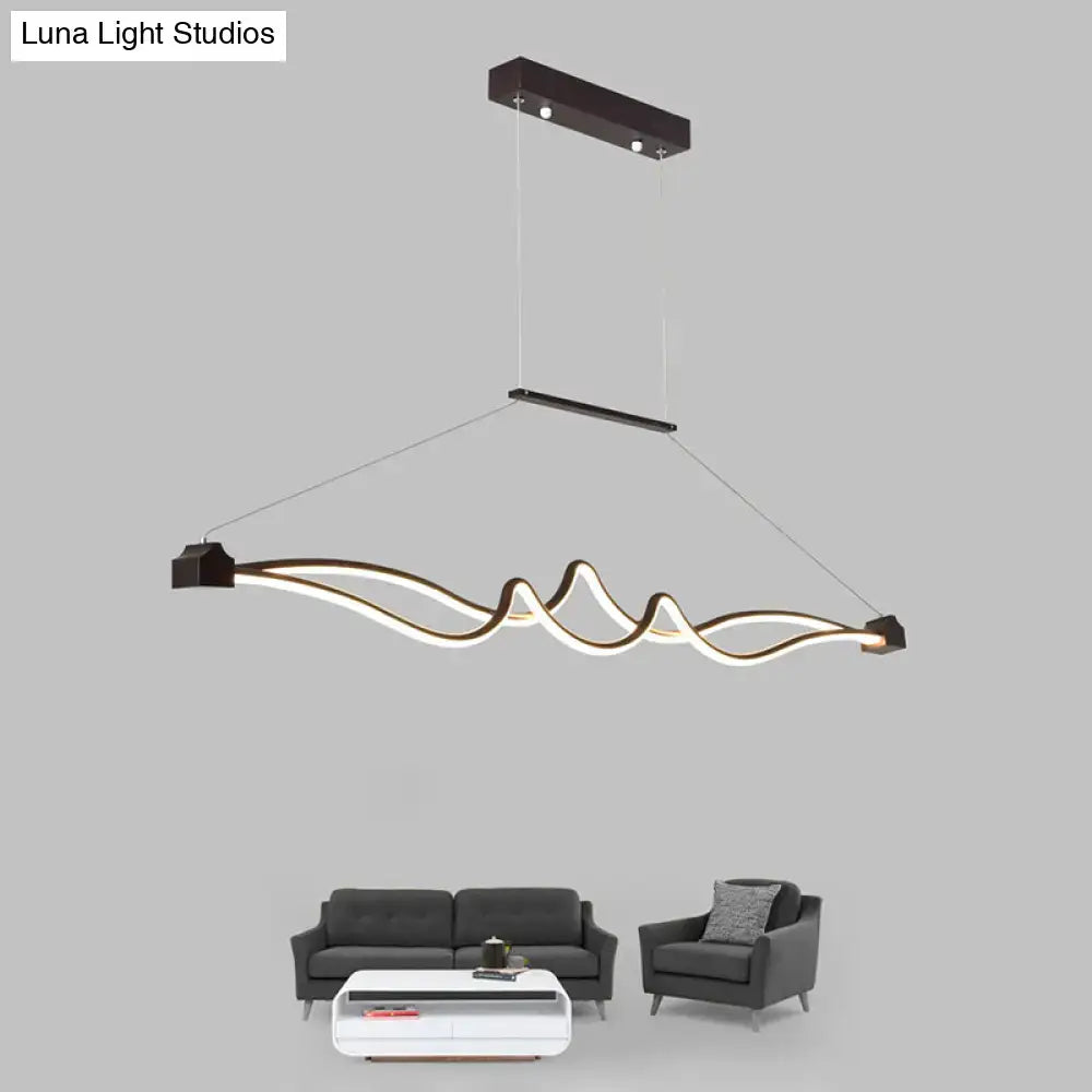 DecorBites™ Modern Twisted Island Pendant LED Ceiling Light for Contemporary Metallic Dining Room