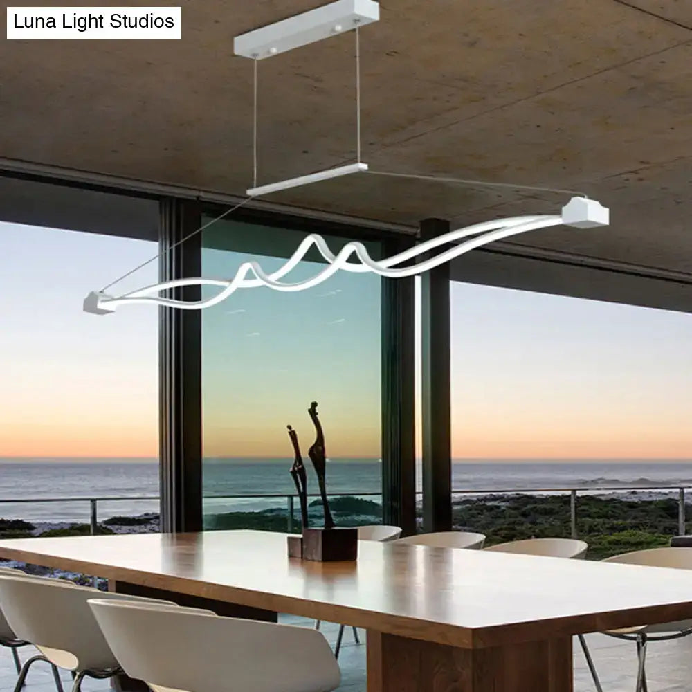 DecorBites™ Modern Twisted Island Pendant LED Ceiling Light for Contemporary Metallic Dining Room