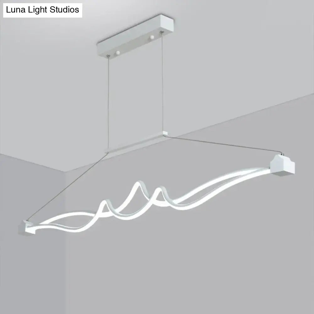 DecorBites™ Modern Twisted Island Pendant LED Ceiling Light for Contemporary Metallic Dining Room