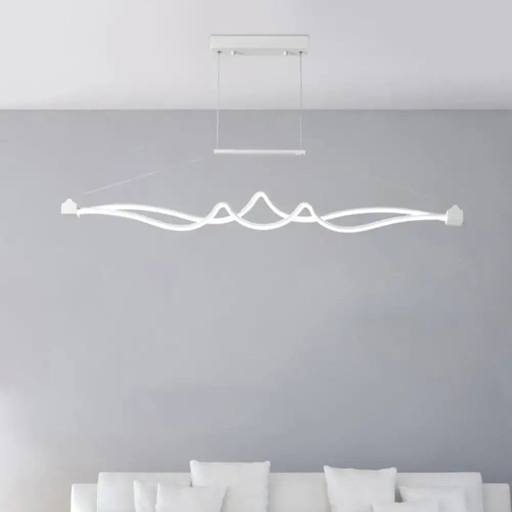 DecorBites™ Modern Twisted Island Pendant LED Ceiling Light for Contemporary Metallic Dining Room