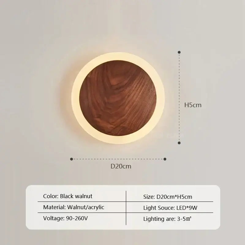 DecorBites™ Modern Walnut LED Wall Light