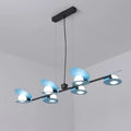Modern blue and black metallic island ceiling light with sleek minimalist design hanging lamp kit for dining room