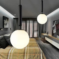 DecorBites™ Modernist White Glass Pendant Light with Black/Gold Finish - Adjustable Sizes