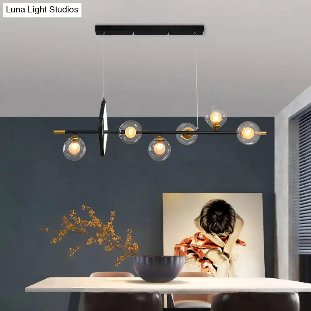 DecorBites™ Molecular Dining Room Island Pendant Light - Dual Glass 6-Light Modern Hanging Lamp Kit