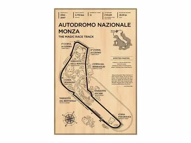 DecorBites™ Monaco Grand Prix Race Track Poster Canvas Art
