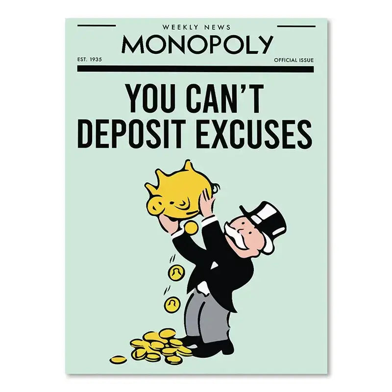 DecorBites™ Monopoly Millionaire Cartoon Canvas Art for Home Decor