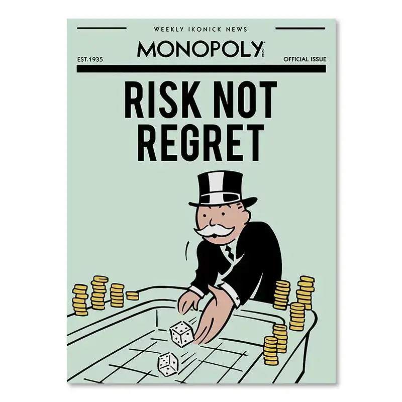 DecorBites™ Monopoly Millionaire Cartoon Canvas Art for Home Decor