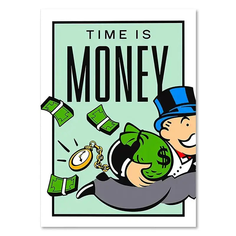 DecorBites™ Monopoly Millionaire Cartoon Canvas Wall Art