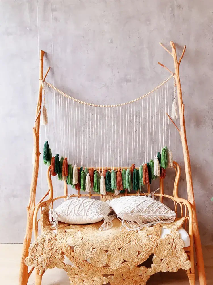 DecorBites™ Moroccan Bohemian Wall Decor Tapestry Curtain Homestay Woven Macrame Sofa Tapestry Livingroom Wall Boho Decoration Home Decor