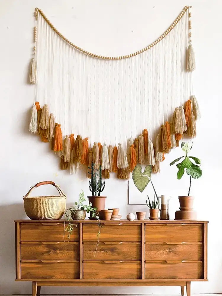 DecorBites™ Moroccan Bohemian Wall Decor Tapestry Curtain Homestay Woven Macrame Sofa Tapestry Livingroom Wall Boho Decoration Home Decor