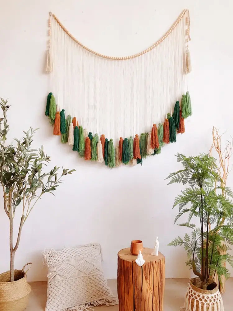 DecorBites™ Moroccan Bohemian Wall Decor Tapestry Curtain Homestay Woven Macrame Sofa Tapestry Livingroom Wall Boho Decoration Home Decor