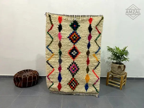 DecorBites™ Moroccan Handmade Azilal rug 1.5m x 1m